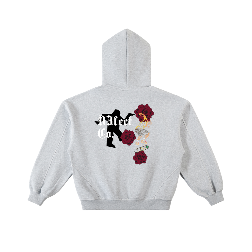 R&R - Contrast Stitch Zip Hoodie